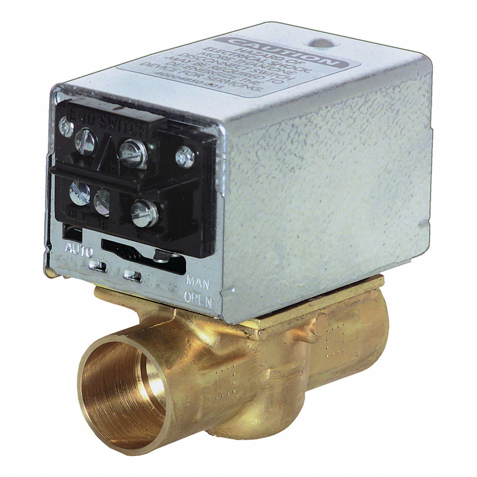 Motorized Zone Valve: 3.5 Cv Flow Rate, 2-Way, 3/4 in Female Sweat, Spring Return, NC, On/Off Signal