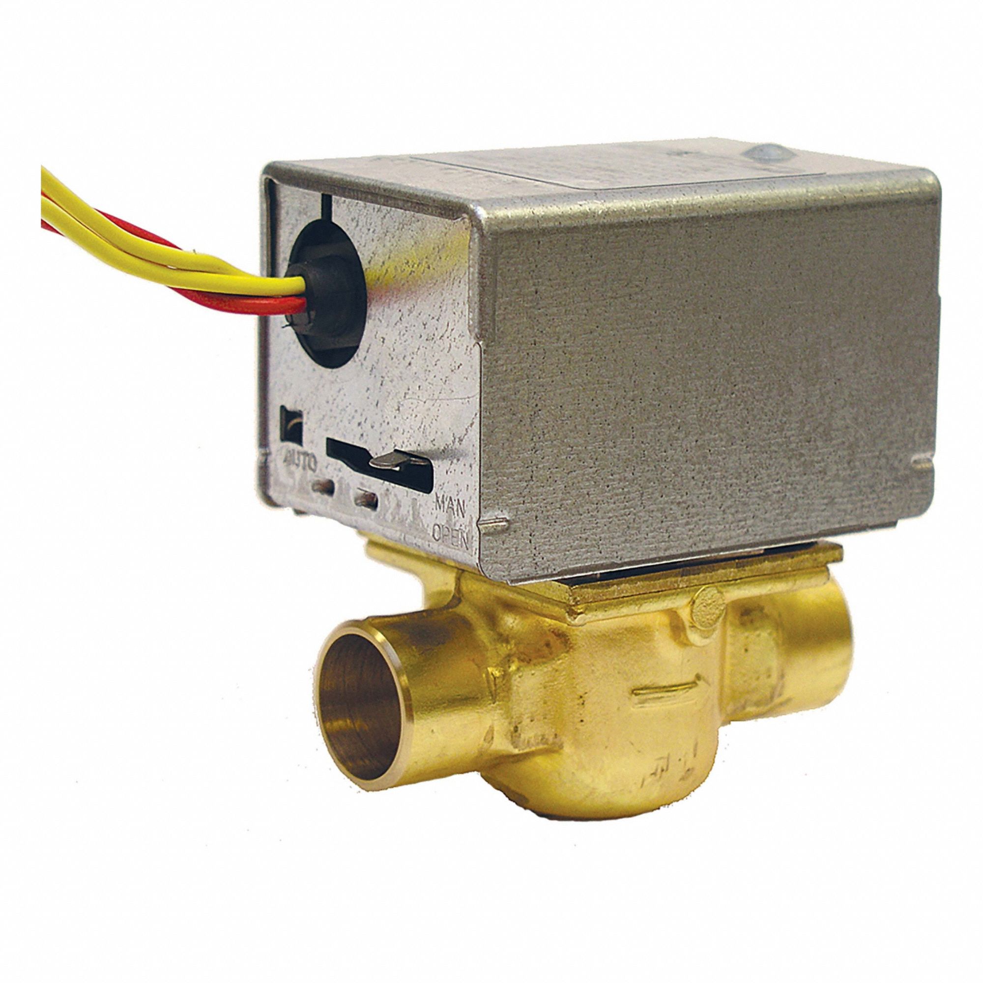 Motorized Zone Valve: 3.5 Cv Flow Rate, 2-Way, 3/4 in Female Sweat, Spring Return, NC, On/Off Signal