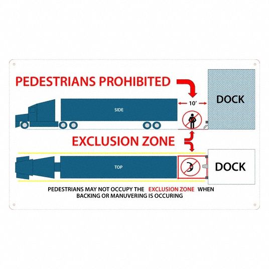 Pedestrians Prohibited Sign 15x25 Alum - Grainger