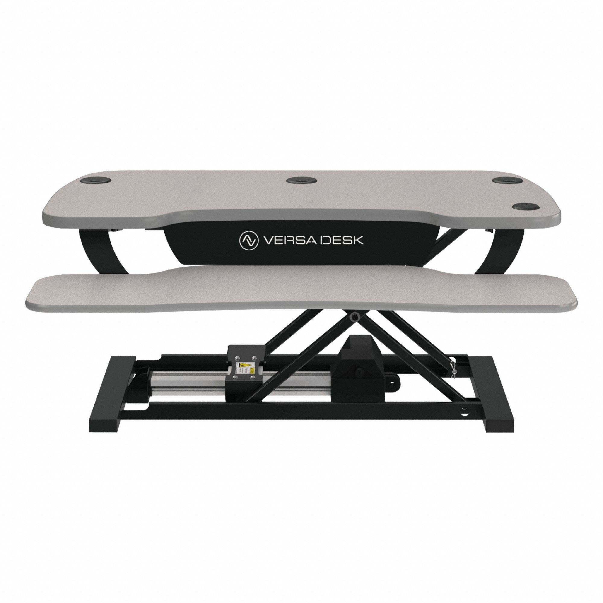 Standing Desk: Electronic, Gray, Wood, 36 in Overall Wd, 24 in Overall Dp