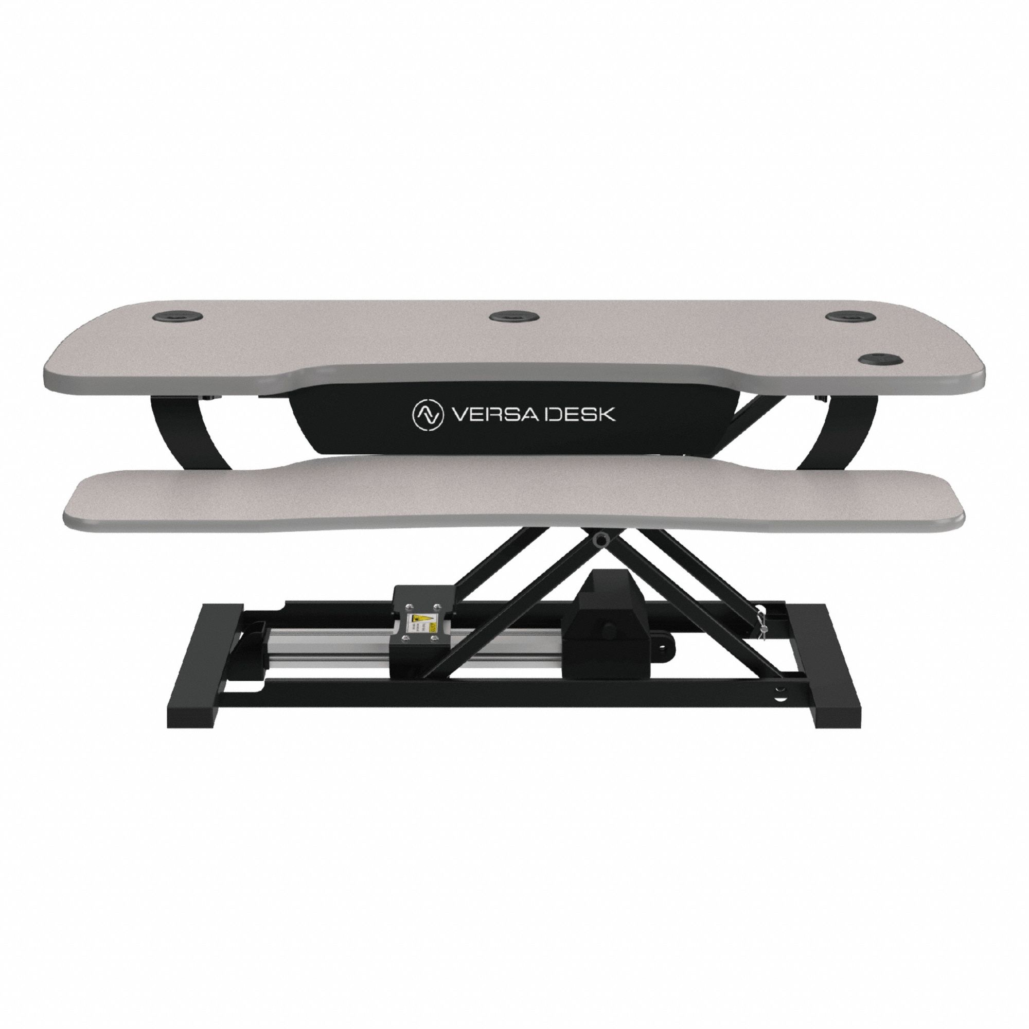 Standing Desk: Electronic, Gray, Wood, 40 in Overall Wd, 24 in Overall Dp