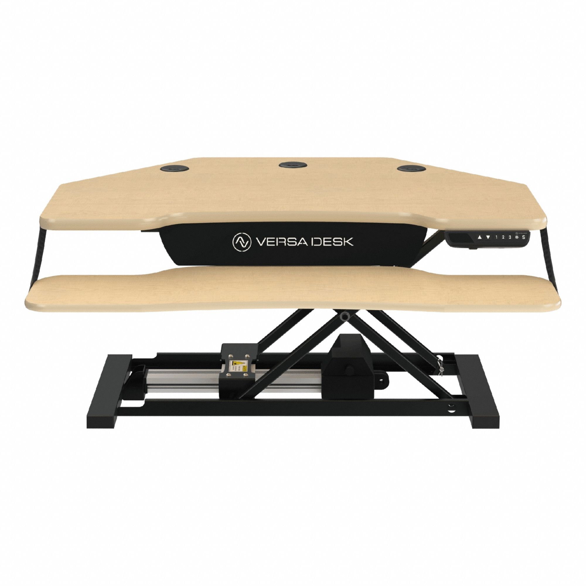 Standing Desk: Electronic, Maple, Wood, 36 in Overall Wd, 31 in Overall Dp, BIFMA