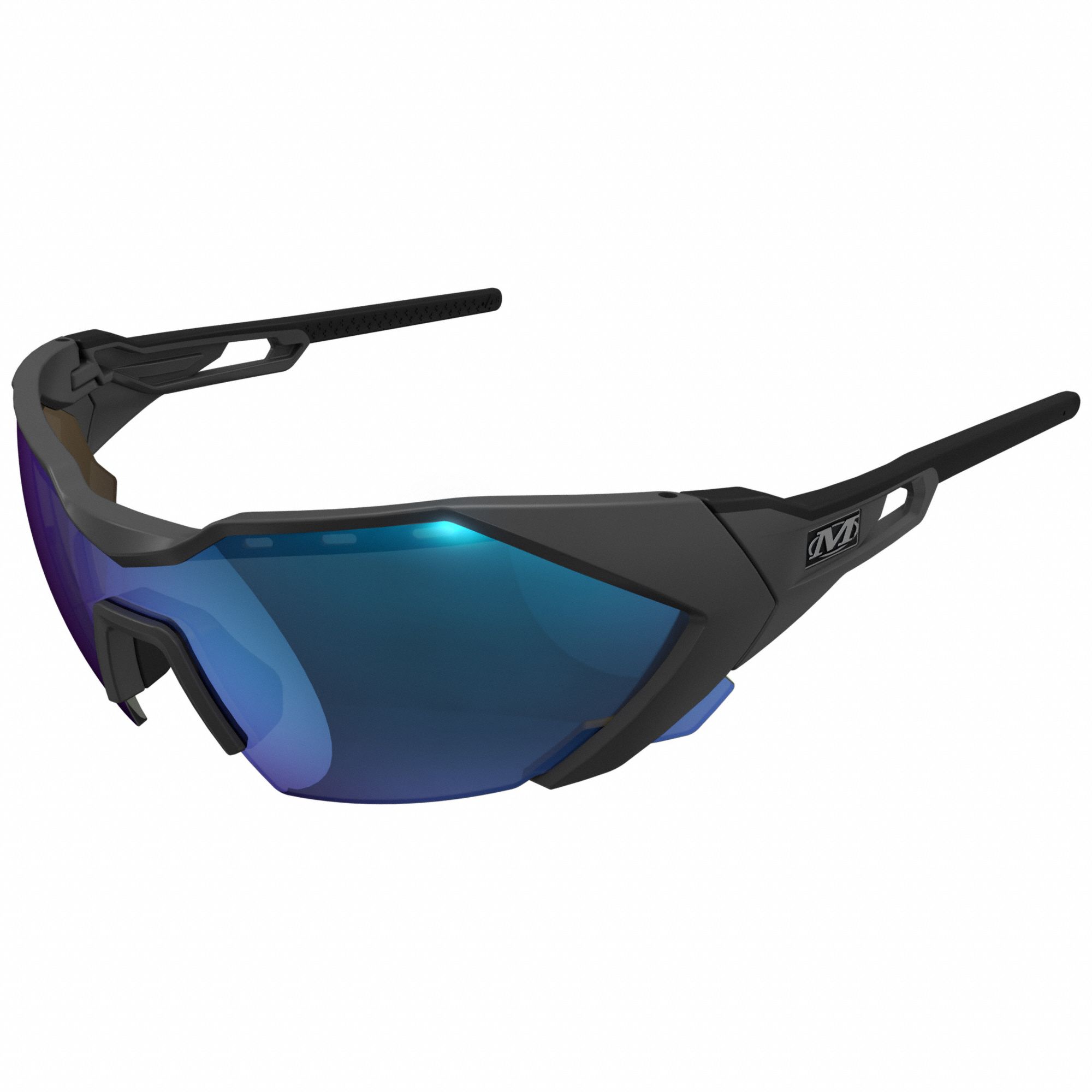 Safety Glasses: Blue Lens, Half-Frame, Metal Detectable, Gray Frame, Type-E Series