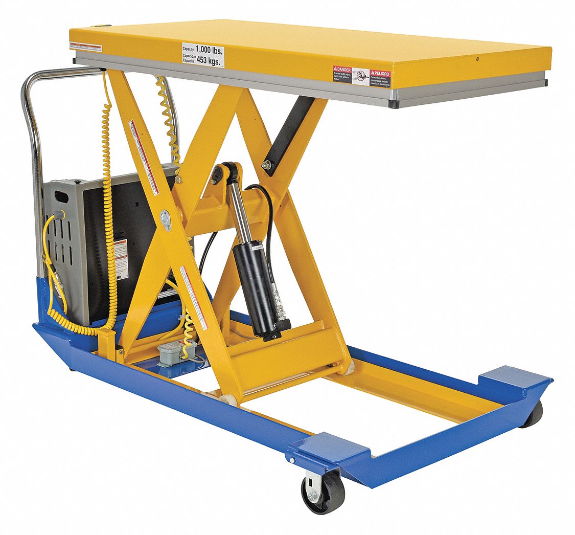 POWERED SCISSOR CART,STEEL,1000 LBS.