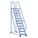 LADDER, TILT AND ROLL/11 STEP/PERFORATED/OSHA 1910.29/ANSI A14.7/58 ° , 32X140X87 3/8IN, BLUE, STEEL