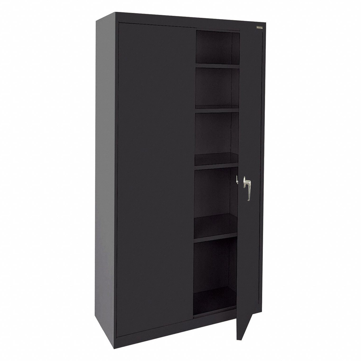 Shelf Cabinet: 36 in x 18 in x 72 in, Swing  Handle & Keyed, 24 ga Panel Thick, Frame