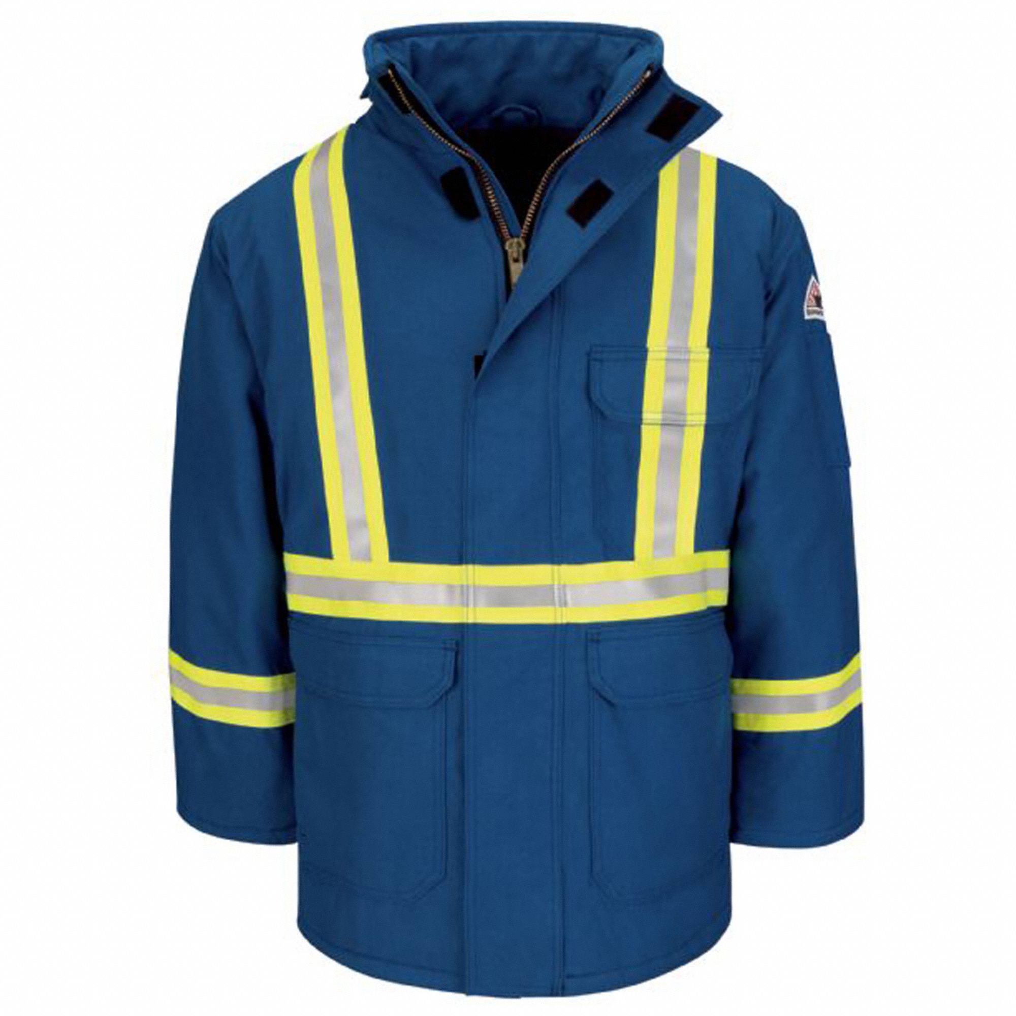 FR PARKA, CSA Z462, INSULATED, SZ 4XL/LONG/CHEST 54 IN/36 1/2 IN L, ROYAL BL, NOMEX/META-ARAMID