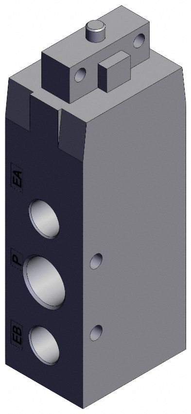 Shuttle Valve: VFM300 Series, Basic Plunger Actuator, 5 Ports, 1/4 in BSPT