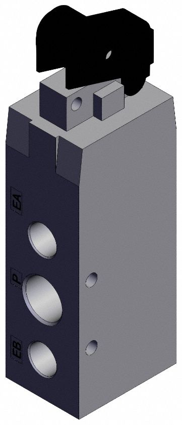 Shuttle Valve: VFM300 Series, Roller Actuator, 5 Ports, 1/4 in BSPT, 0.9 MPa Op Pressure -  Max