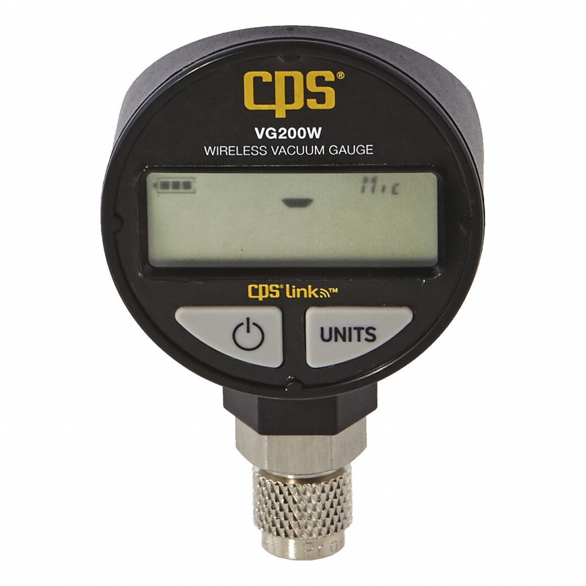 Vacuum Gauge: Wireless, 1/4 in Flare, 0 to 99,000 Microns, LCD