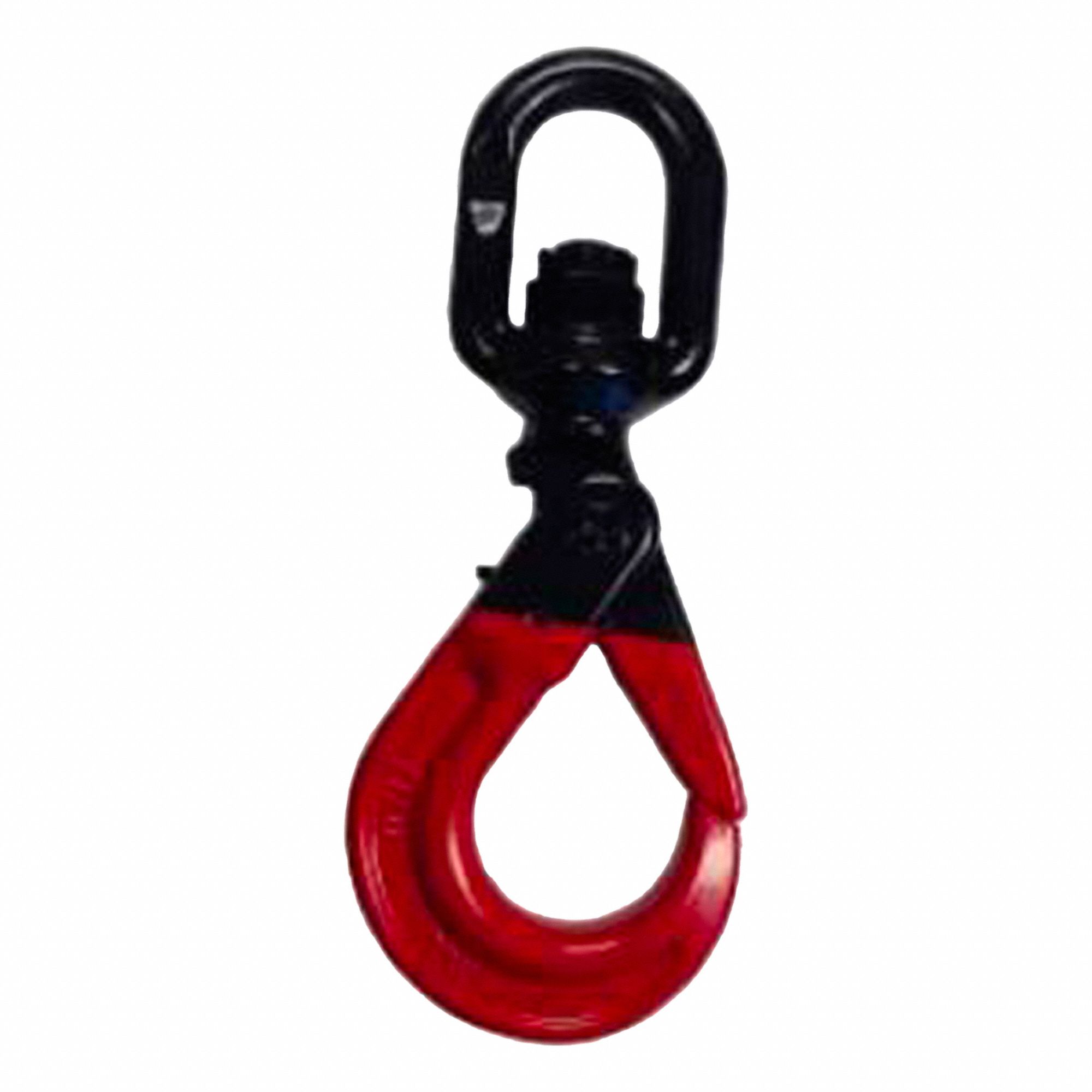 SELF LOCKING SWIVEL HOOK, ALLOY STEEL, 12,000 LB LOAD LIMIT