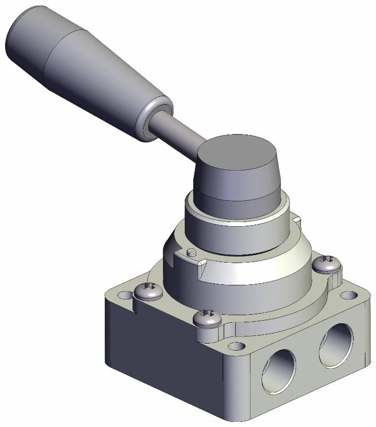 Hand Valve: VH Series, Lever Actuator, 1/4 in NPT, Side-Ported Body, 1 MPa Op Pressure -  Max