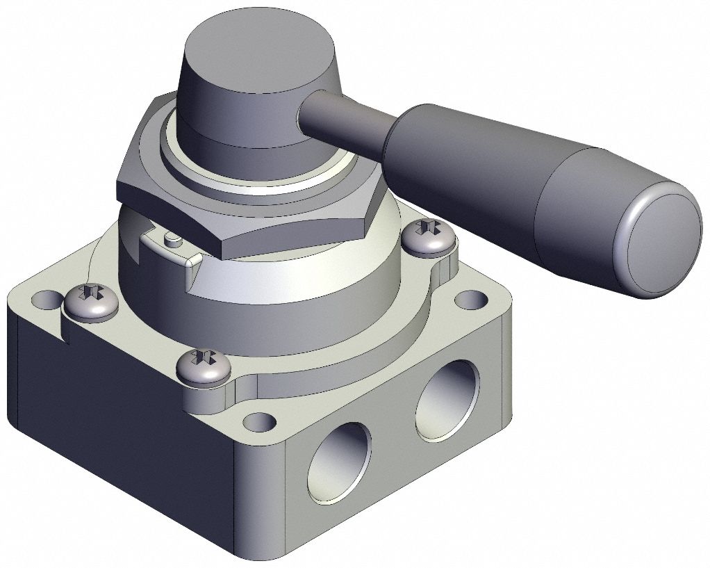Hand Valve: VH Series, Lever Actuator, 1/4 in NPT, Panel-Mounted/Side-Ported Body