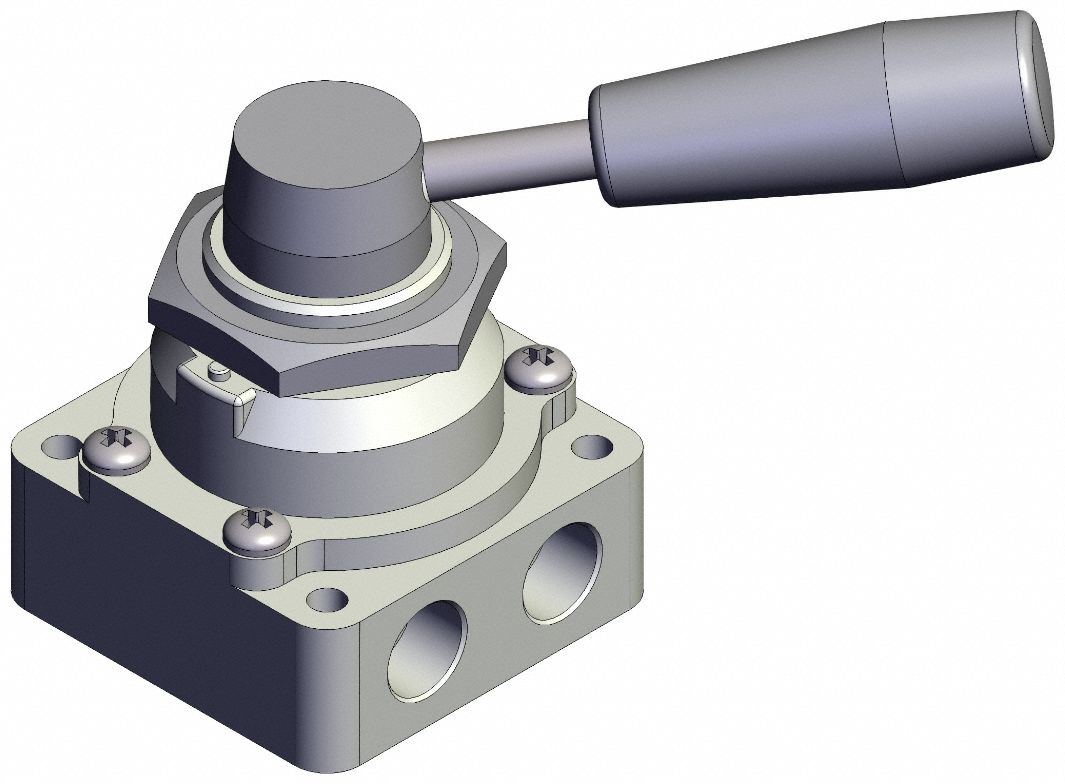 Hand Valve: VH Series, Lever Actuator, 1/4 in BSPP, Panel-Mounted/Side-Ported Body