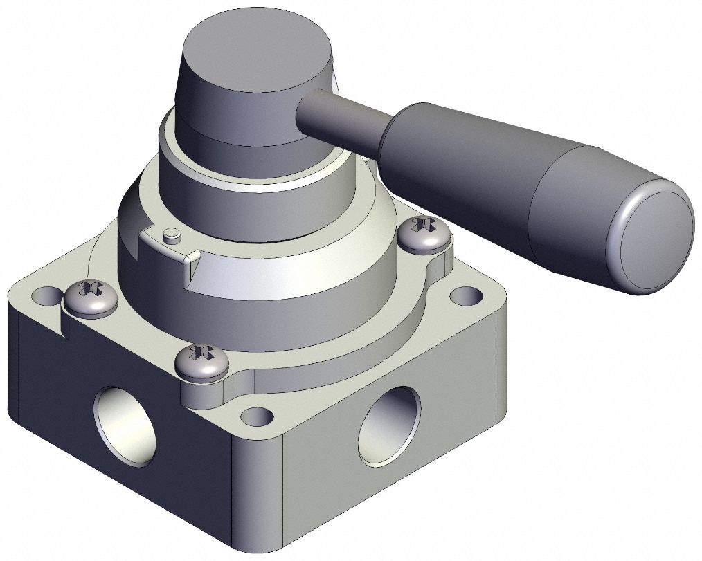 Hand Valve: VH Series, Lever Actuator, 1/4 in BSPT, Side-Ported Body, 1 MPa Op Pressure -  Max