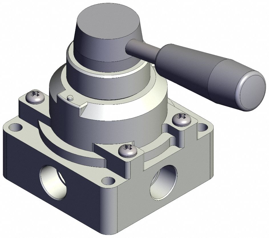 Hand Valve: VH Series, Lever Actuator, 3/8 in NPT, Side-Ported Body, 1 MPa Op Pressure -  Max