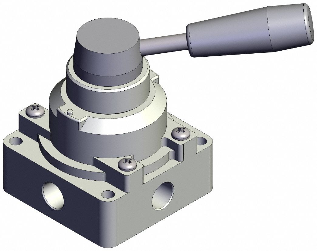 Hand Valve: VH Series, Lever Actuator, 1/4 in NPT, Side-Ported Body, 1 MPa Op Pressure -  Max