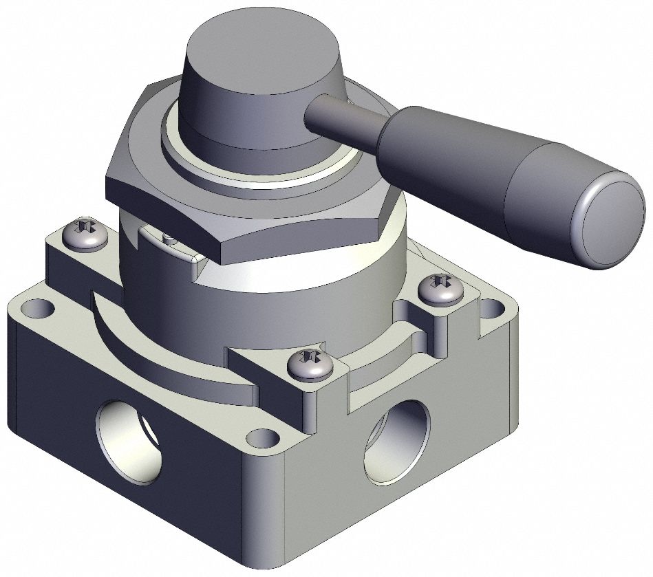 Hand Valve: VH Series, Lever Actuator, 3/8 in NPT, Panel-Mounted/Side-Ported Body