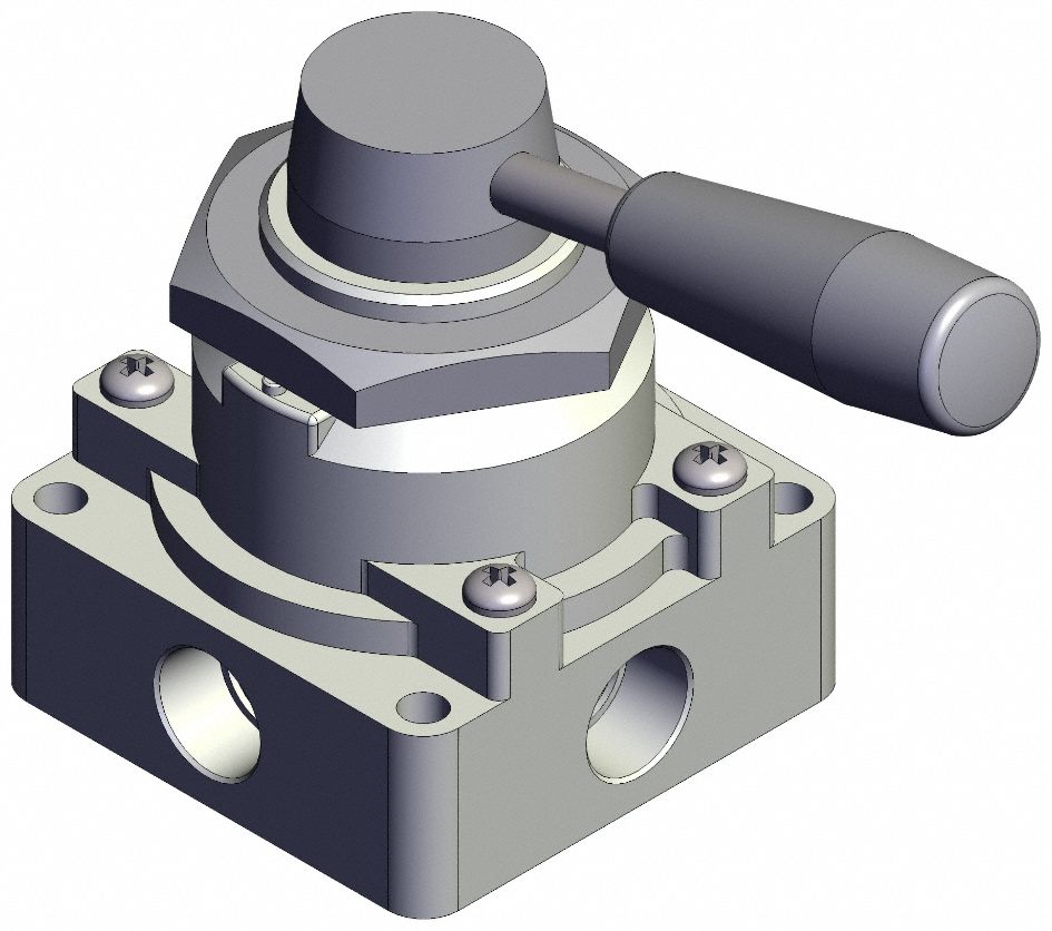 Hand Valve: VH Series, Lever Actuator, 3/8 in NPT, Panel-Mounted/Side-Ported Body