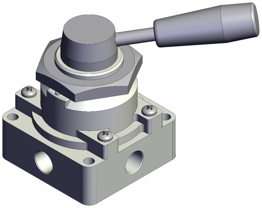 Hand Valve: VH Series, Lever Actuator, 1/4 in NPT, Panel-Mounted/Side-Ported Body