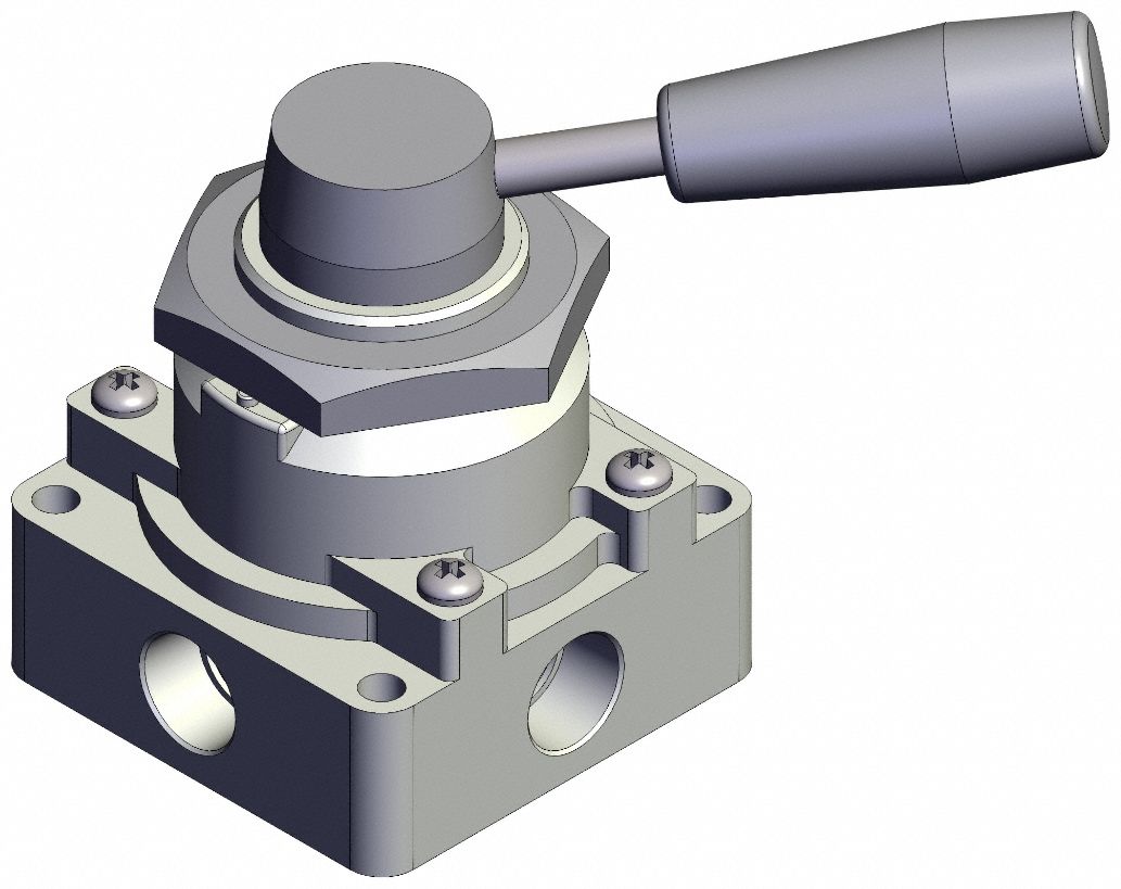 Hand Valve: VH Series, Lever Actuator, 3/8 in NPT, Panel-Mounted/Side-Ported Body
