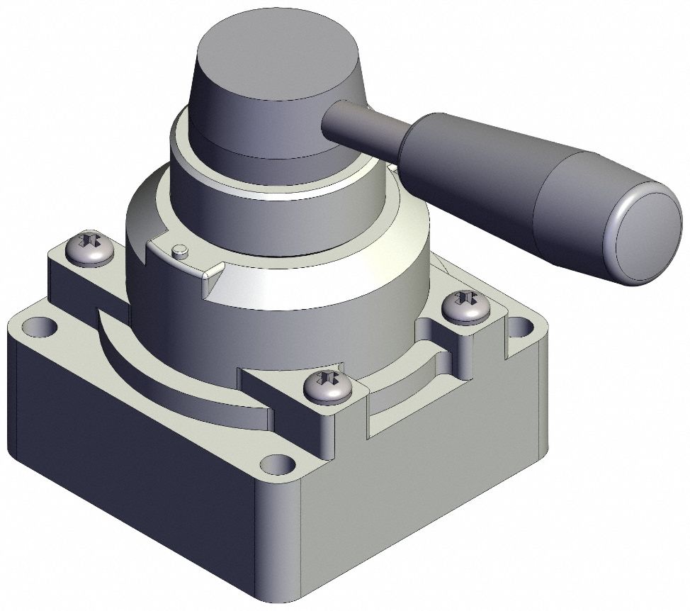 Hand Valve: VH Series, Lever Actuator, 3/8 in NPT, Bottom-Ported Body, 1 MPa Op Pressure -  Max