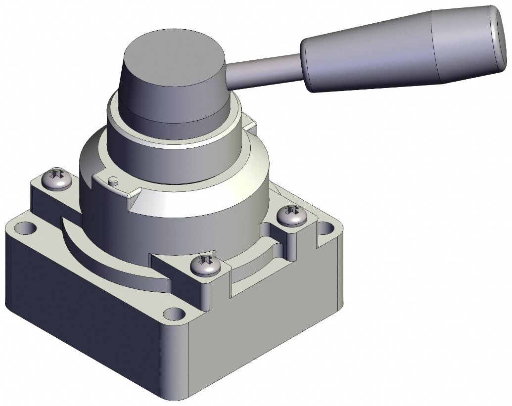 Hand Valve: VH Series, Lever Actuator, 3/8 in NPT, Bottom-Ported Body, 1 MPa Op Pressure -  Max