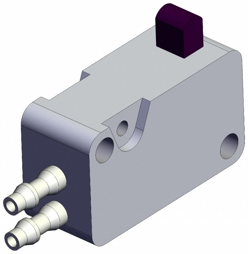 Shuttle Valve: VM1000 Series, Plunger Actuator, 3 Ports, 4 mm Push-On, Side-Ported Body