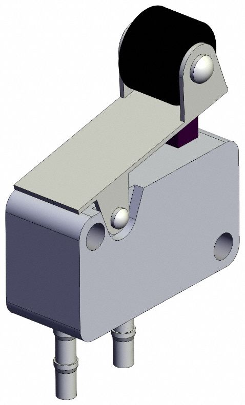 Shuttle Valve: VM1000 Series, Roller Actuator, 3 Ports, 4 mm Push-On, Bottom-Ported Body