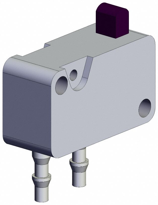 Shuttle Valve: VM1000 Series, Basic Plunger Actuator, 3 Ports, 4 mm Push-On, Bottom-Ported Body