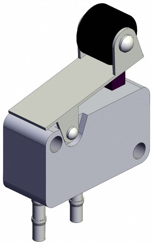 Shuttle Valve: VM1000 Series, Roller Actuator, 2 Ports, 4 mm Push-On, Bottom-Ported Body