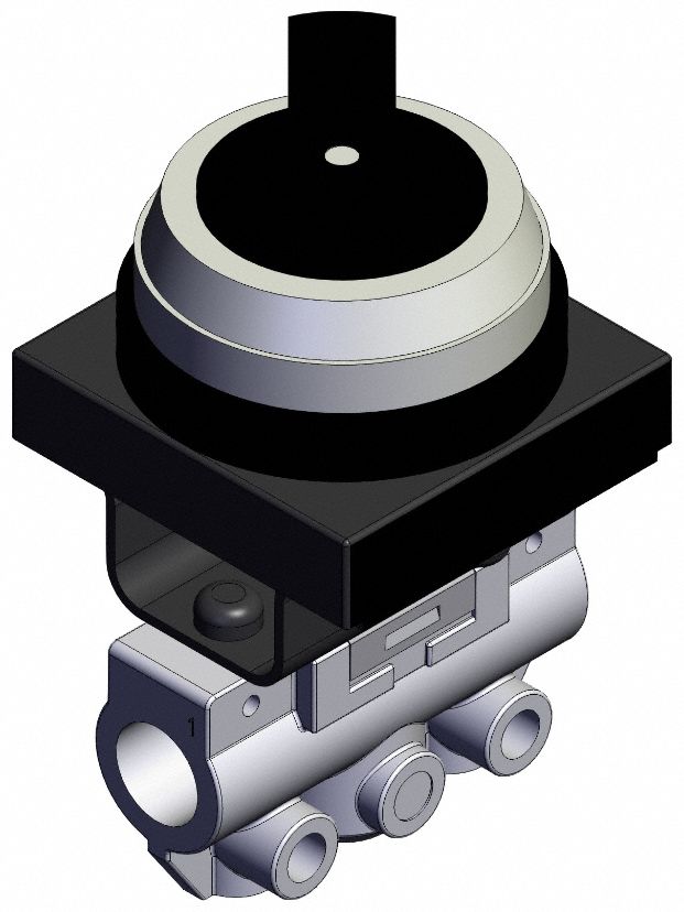 Shuttle Valve: VM100 Series, 2 Position Twist Actuator, 3 Ports, 1/8 in BSPP, Side-Ported Body