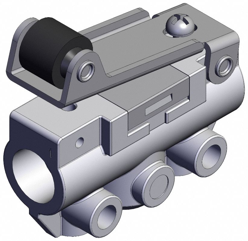 Shuttle Valve: VM100 Series, Roller Actuator, 3 Ports, 1/8 in NPT, Side-Ported Body