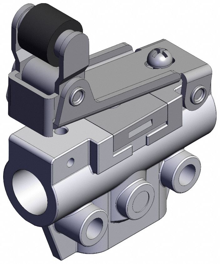 Shuttle Valve: VM100 Series, One Way Roller Actuator, 3 Ports, M5, Bottom-Ported Body