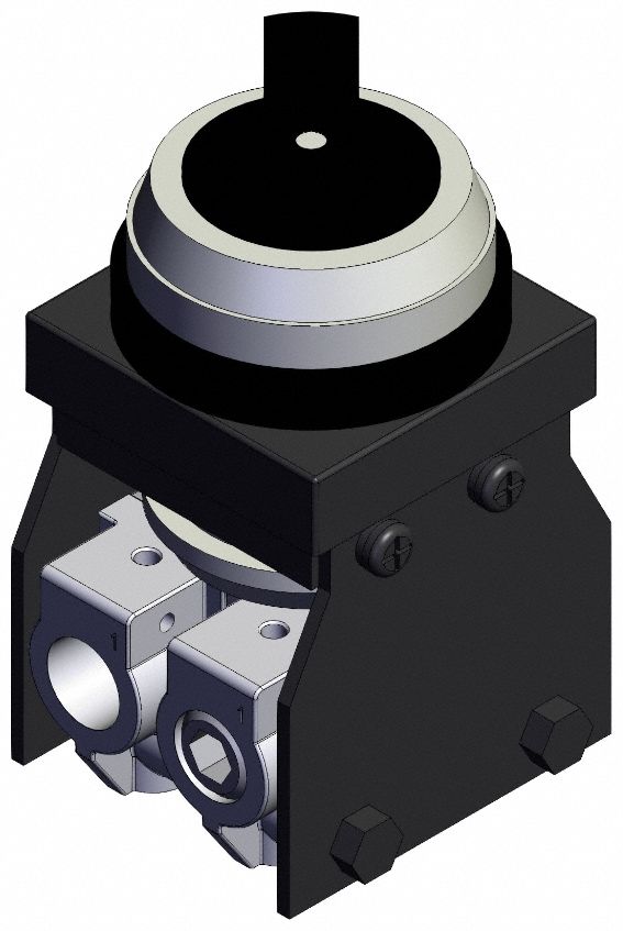 Shuttle Valve: VM100 Series, 3 Position Twist Actuator, 5 Ports, 1/8 in BSPT, Side-Ported Body