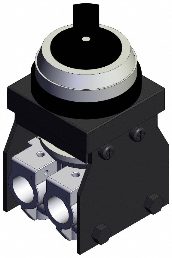 Mechanical Valve: VM100 Series, 3 Position Twist Actuator, 5 Ports, 1/8 in NPT, Side-Ported Body