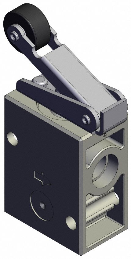 Shuttle Valve: VM200 Series, Roller Actuator, 2 Ports, 1/4 in NPT, 1 MPa Op Pressure -  Max