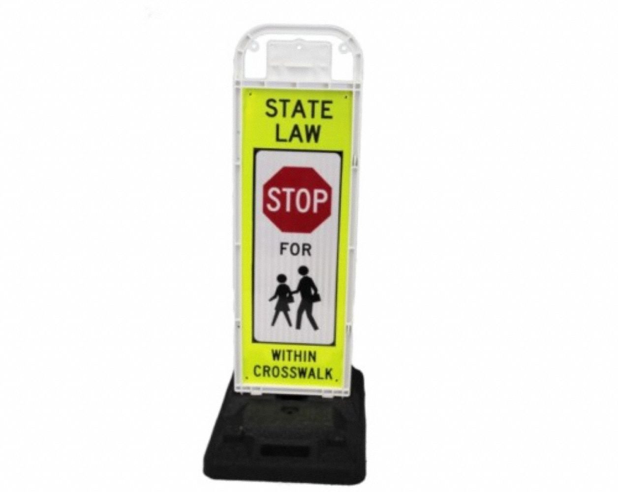 Vertical Panel Kit: MUTCD, Diamond, 48 in Ht, Grabber Top, 42 lb Wt, 14 in Dia, Rubber, Reflective