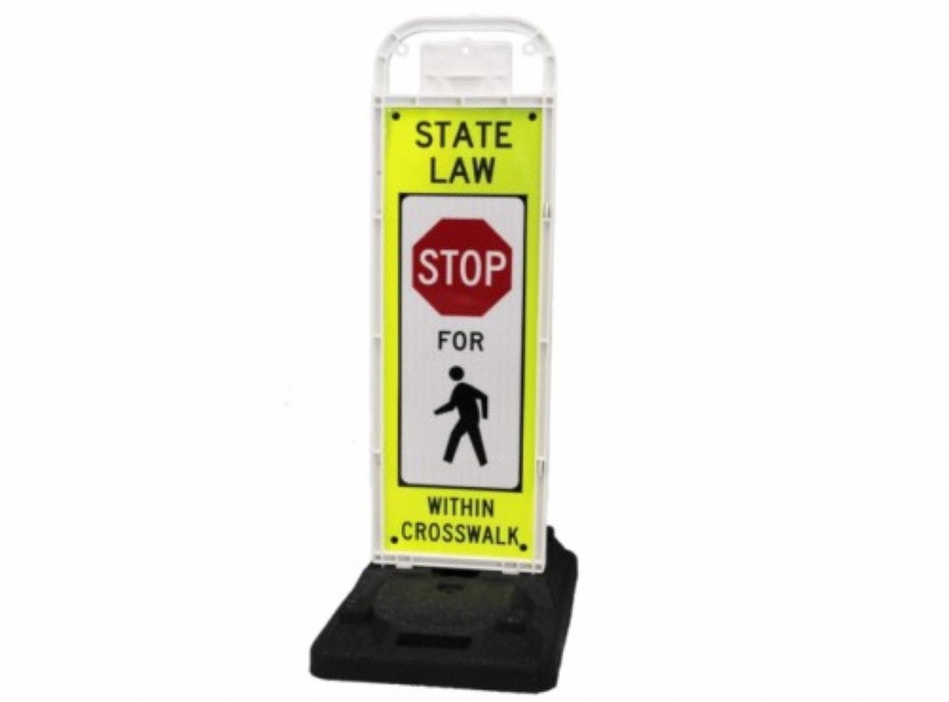 Vertical Panel Kit: MUTCD, Diamond, 48 in Ht, Grabber Top, 42 lb Wt, 14 in Dia, Rubber, Reflective