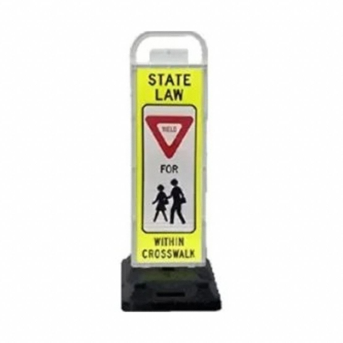 Vertical Panel Kit: MUTCD, Diamond, 48 in Ht, Grabber Top, 42 lb Wt, 14 in Dia, Rubber, Reflective