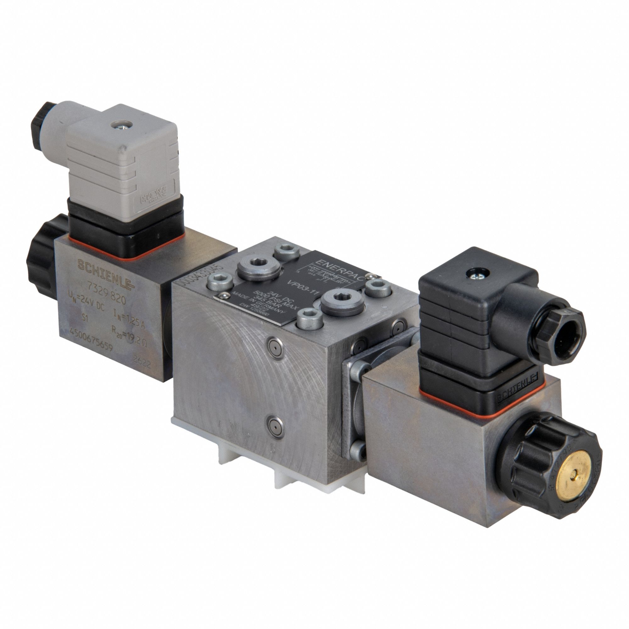 Solenoid Poppet Valve: 5 gpm Max Flow Rate, Three Positions, Four-Way Ways, Oil, VP03