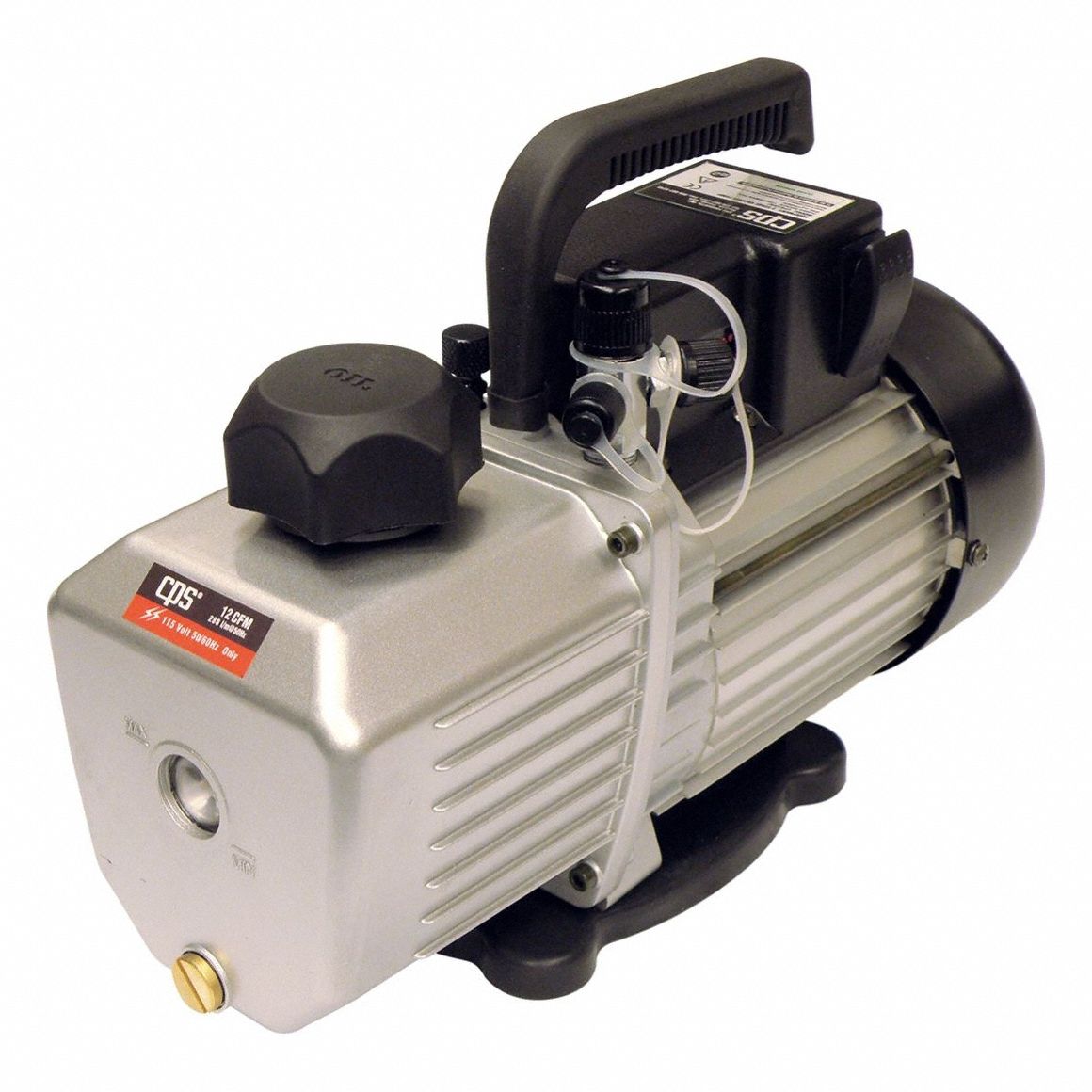 Vacuum Pump: 12 cfm, 25 micron Ultimate Vacuum, 120V AC, A2L Compatible, Male, SAE