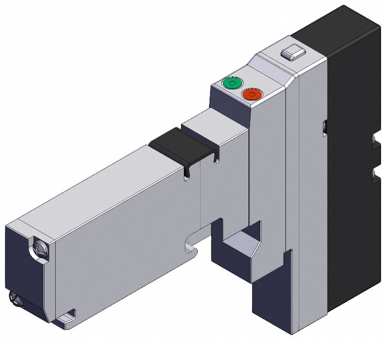 Solenoid Valve: Double Solenoid, Five-Way / Two-Position, 8.57 scfm Flow Rate - Max, Plug-In, 24V DC
