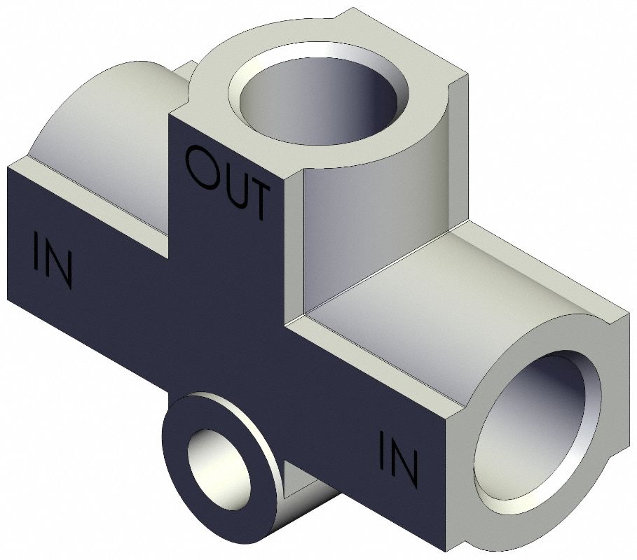 Shuttle Valve: 1/8 in BSPT, 0.05 MPa to 1 MPa