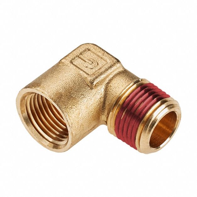 Pipe Fitting: Brass, 3/8 in x 3/8 in Fitting Pipe Size, Female NPT x Male NPT