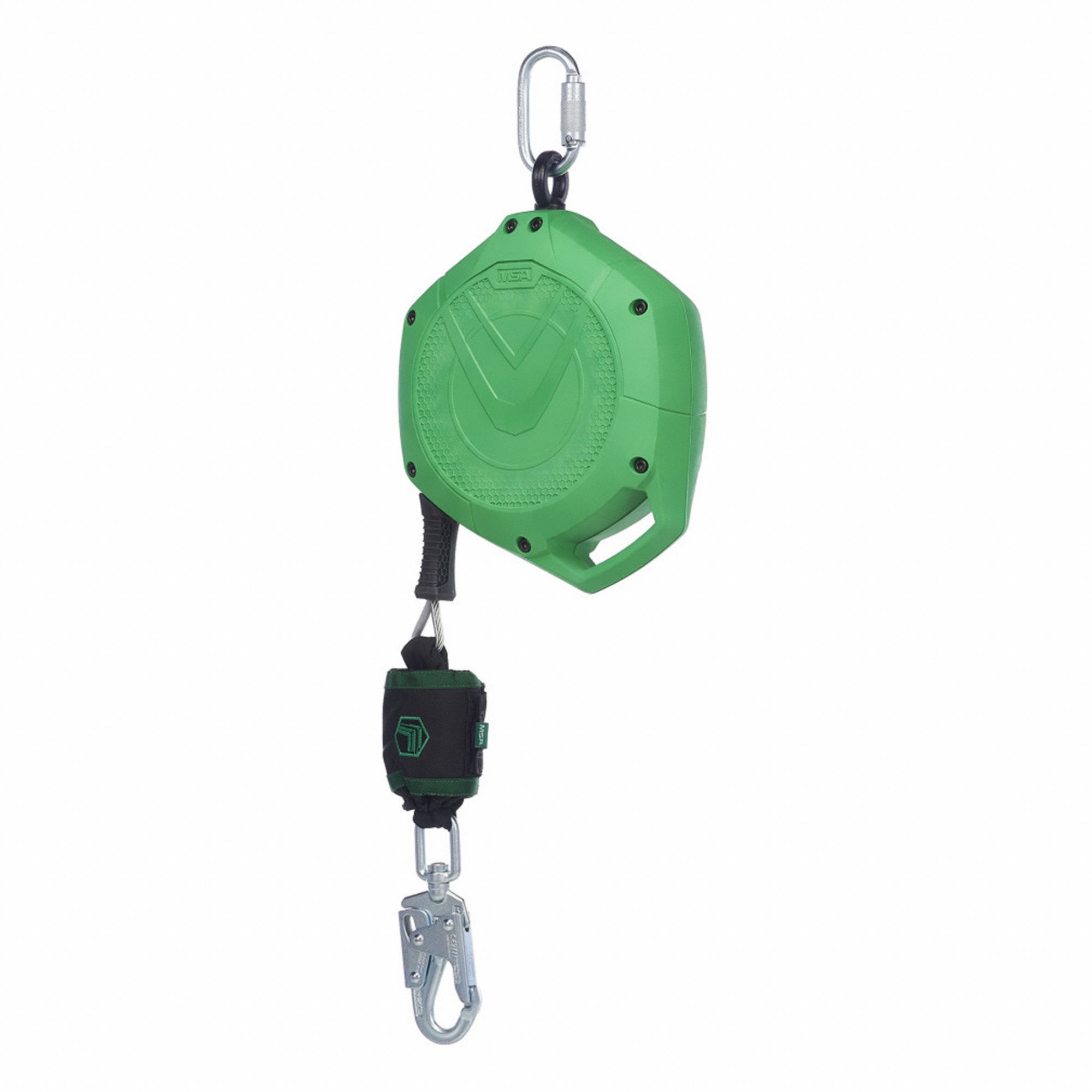 Self-Retracting Lifeline: 2 1/2 inSteel Snap Hook Anchor, Harness Aluminum Carabiner
