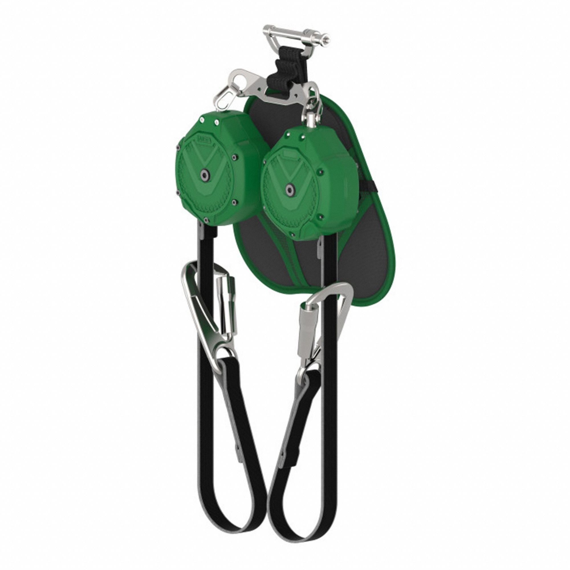 Self-Retracting Lifeline: Steel Tie-Back Anchor, Harness Aluminum Carabiner, 2 legs