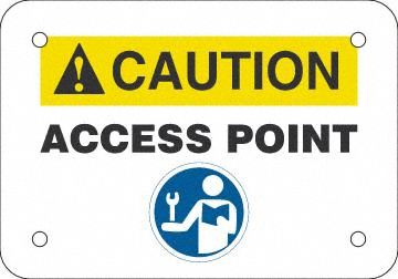 Sign 3.5x5 Caution Access Point Plastic