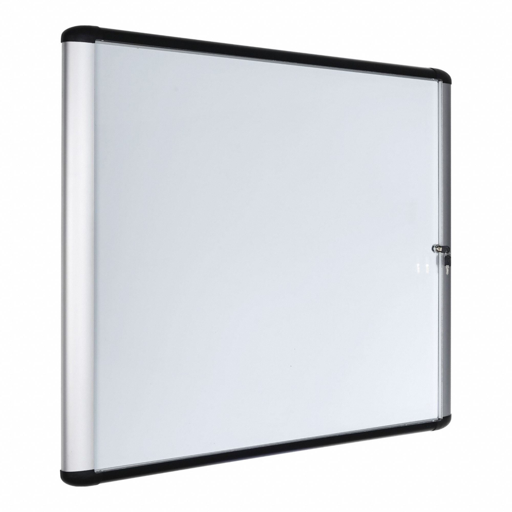Enclosed Dry Erase Board: Swing Door, Acrylic, 38 11/16 in Overall Ht, 28 in Overall Wd