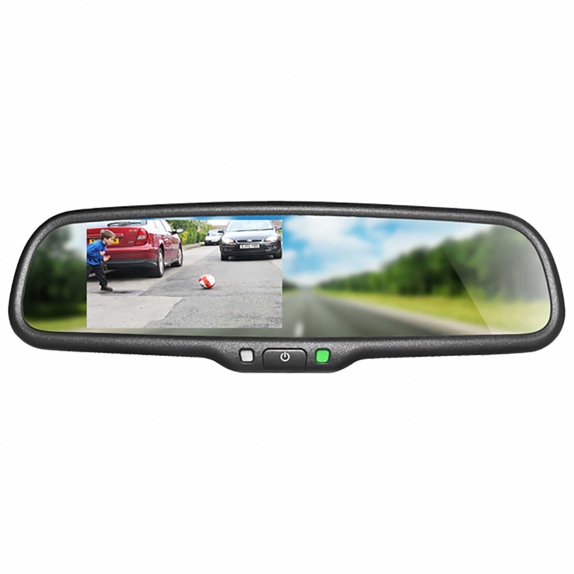 BOYO, Repl Rear-View Mirror, Mirror Monitor,2 VID-IN,Auto Adjust. 4.3 in  800MM9|VTM43M Grainger